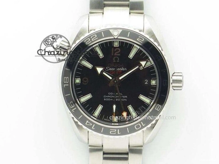 0203 Chic Planet Ocean Master Chrono 45mm SS OM 1:1 Best Edition Blue Dial On Blue Rubber Strap A 8172